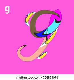 Vector Alphabet Typography Logo and Icon with Cartoon Curvy Style