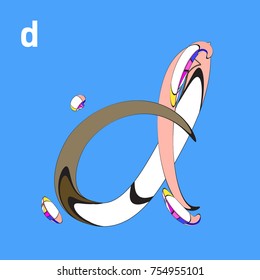 Vector Alphabet Typography Logo and Icon with Cartoon Curvy Style