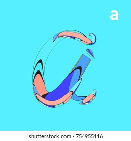 Vector Alphabet Typography Logo and Icon with Cartoon Curvy Style