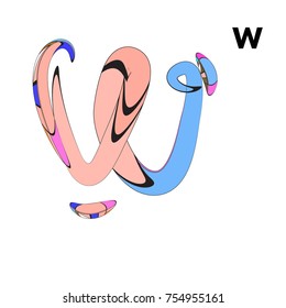 Vector Alphabet Typography Logo and Icon with Cartoon Curvy Style