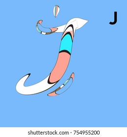 Vector Alphabet Typography Logo and Icon with Cartoon Curvy Style