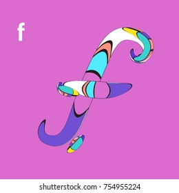 Vector Alphabet Typography Logo and Icon with Cartoon Curvy Style