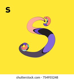 Vector Alphabet Typography Logo and Icon with Cartoon Curvy Style