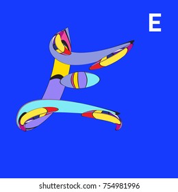 Vector Alphabet Typography Logo letter with Cartoon Curvy Style