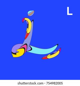 Vector Alphabet Typography Logo letter with Cartoon Curvy Style