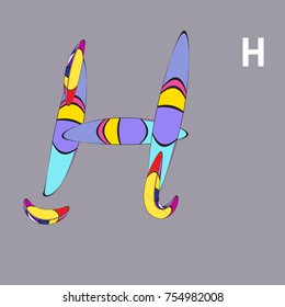 Vector Alphabet Typography Logo letter with Cartoon Curvy Style