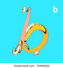 Vector Alphabet Typography Logo letter with Cartoon Curvy Style