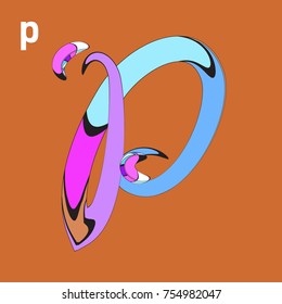 Vector Alphabet Typography Logo letter with Cartoon Curvy Style