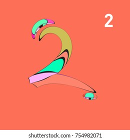 Vector Alphabet Typography Logo letter with Cartoon Curvy Style