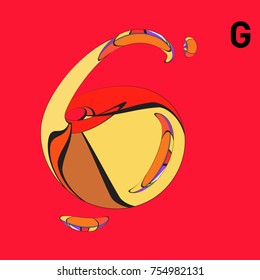 Vector Alphabet Typography Logo letter with Cartoon Curvy Style