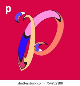 Vector Alphabet Typography Logo letter with Cartoon Curvy Style