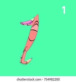 Vector Alphabet Typography Logo letter with Cartoon Curvy Style