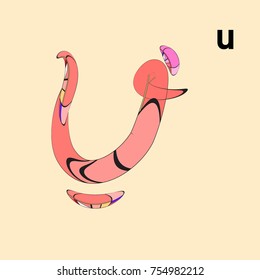 Vector Alphabet Typography Logo letter with Cartoon Curvy Style