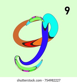 Vector Alphabet Typography Logo letter with Cartoon Curvy Style