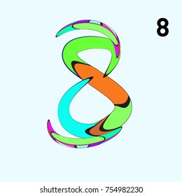 Vector Alphabet Typography Logo letter with Cartoon Curvy Style