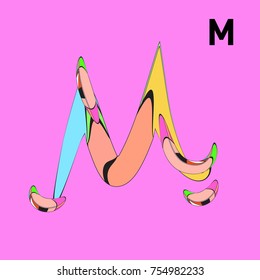 Vector Alphabet Typography Logo letter with Cartoon Curvy Style