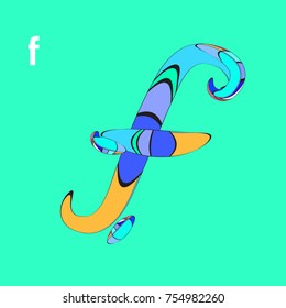 Vector Alphabet Typography Logo letter with Cartoon Curvy Style