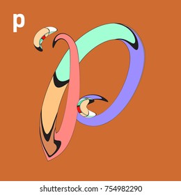 Vector Alphabet Typography Logo letter with Cartoon Curvy Style