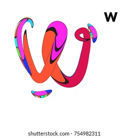 Vector Alphabet Typography Logo letter with Cartoon Curvy Style