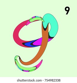 Vector Alphabet Typography Logo letter with Cartoon Curvy Style