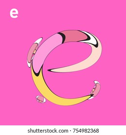 Vector Alphabet Typography Logo letter with Cartoon Curvy Style
