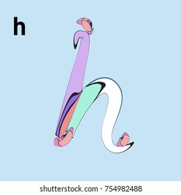 Vector Alphabet Typography Logo letter with Cartoon Curvy Style