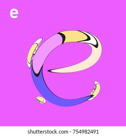 Vector Alphabet Typography Logo letter with Cartoon Curvy Style