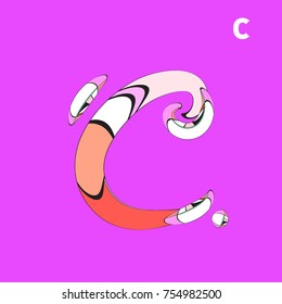 Vector Alphabet Typography Logo letter with Cartoon Curvy Style