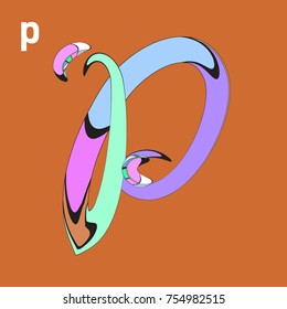 Vector Alphabet Typography Logo letter with Cartoon Curvy Style