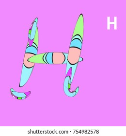 Vector Alphabet Typography Logo letter with Cartoon Curvy Style