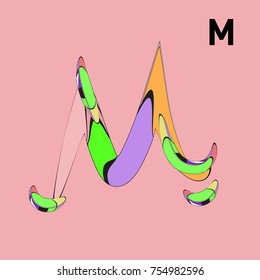 Vector Alphabet Typography Logo letter with Cartoon Curvy Style