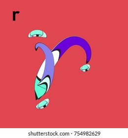 Vector Alphabet Typography Logo letter with Cartoon Curvy Style