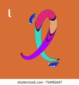 Vector Alphabet Typography Logo letter with Cartoon Curvy Style