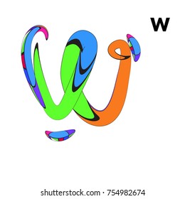 Vector Alphabet Typography Logo letter with Cartoon Curvy Style