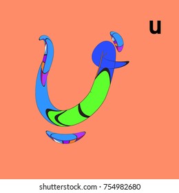 Vector Alphabet Typography Logo letter with Cartoon Curvy Style