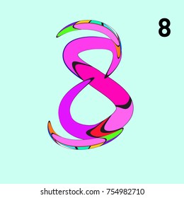 Vector Alphabet Typography Logo letter with Cartoon Curvy Style