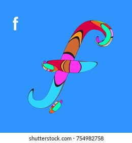 Vector Alphabet Typography Logo letter with Cartoon Curvy Style