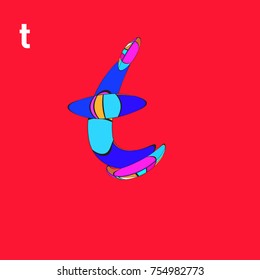Vector Alphabet Typography Logo letter with Cartoon Curvy Style