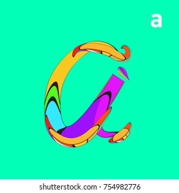 Vector Alphabet Typography Logo letter with Cartoon Curvy Style