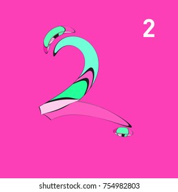 Vector Alphabet Typography Logo letter with Cartoon Curvy Style