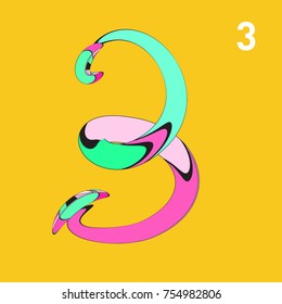 Vector Alphabet Typography Logo letter with Cartoon Curvy Style