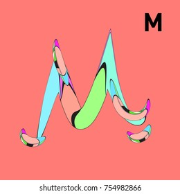 Vector Alphabet Typography Logo letter with Cartoon Curvy Style