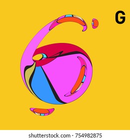 Vector Alphabet Typography Logo letter with Cartoon Curvy Style