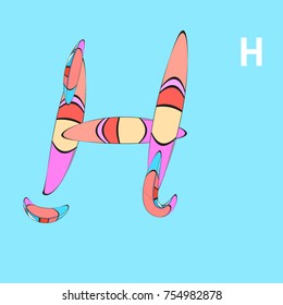 Vector Alphabet Typography Logo letter with Cartoon Curvy Style