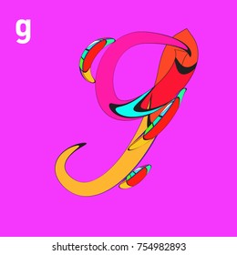 Vector Alphabet Typography Logo letter with Cartoon Curvy Style