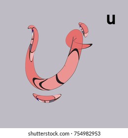 Vector Alphabet Typography Logo letter with Cartoon Curvy Style