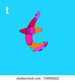 Vector Alphabet Typography Logo letter with Cartoon Curvy Style