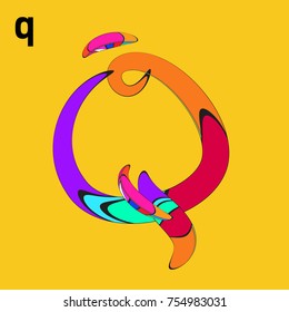 Vector Alphabet Typography Logo letter with Cartoon Curvy Style