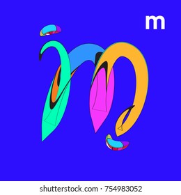 Vector Alphabet Typography Logo letter with Cartoon Curvy Style