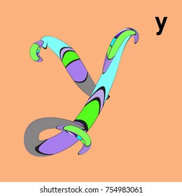 Vector Alphabet Typography Logo letter with Cartoon Curvy Style